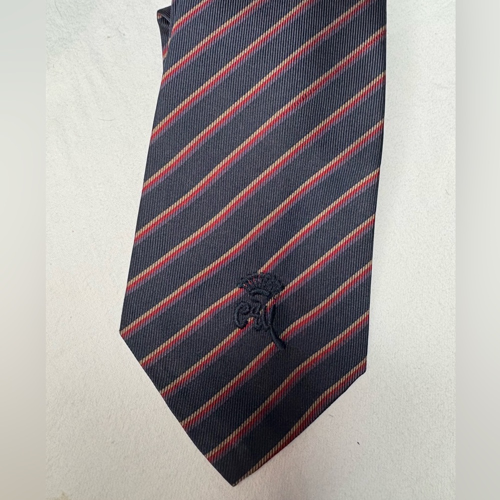 Vintage Belgravia by Countas Mara Tie  Classy Black with Red & Gold stripes